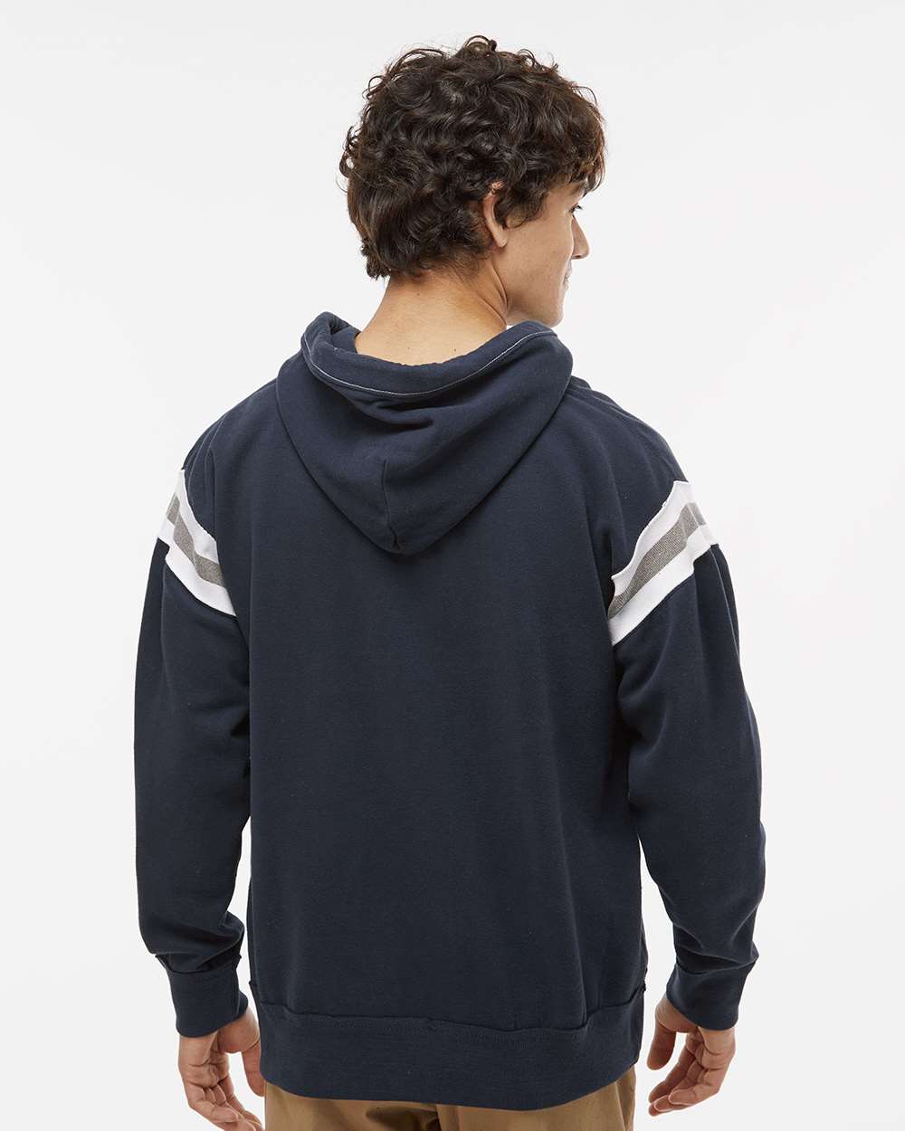 Men's Vintage Athletic Hooded Sweatshirt - OnModelBack - B84028653 - Vintage Navy