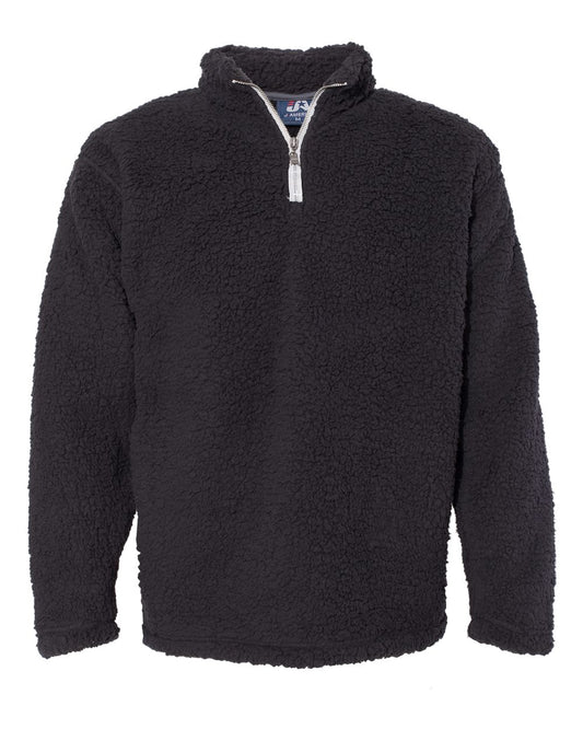 Men's Sherpa Quarter-Zip Pullover - Front - B23228503 - Black