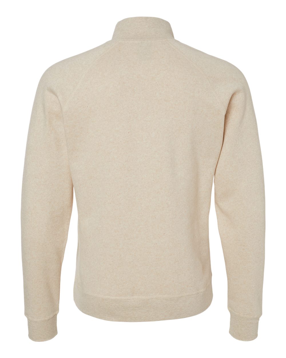 Men's Triblend Quarter-Zip Sweatshirt - Back - B33028368 - Oatmeal Triblend