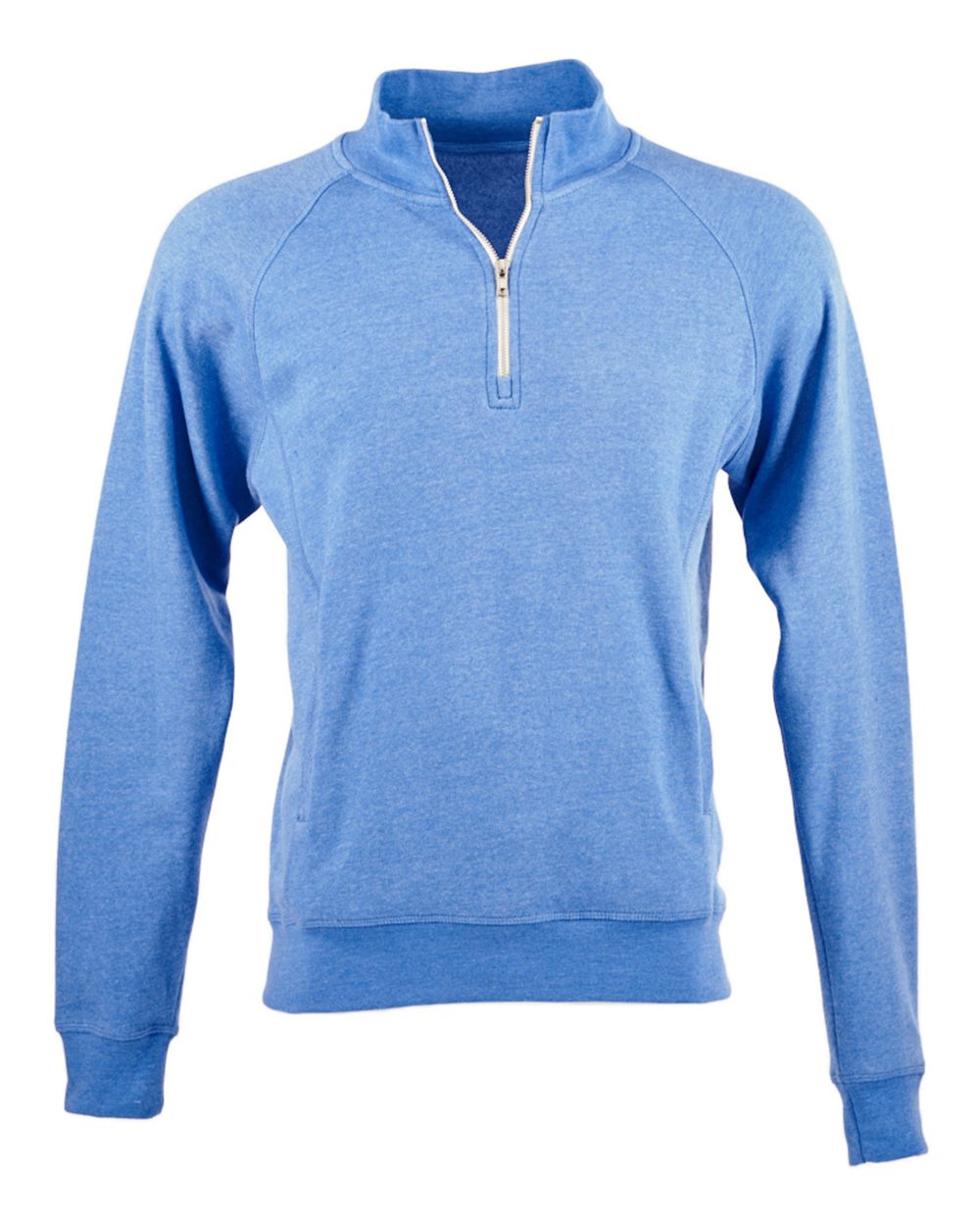 Men's Triblend Quarter-Zip Sweatshirt - Front - B33028258 - Cool Royal Triblend