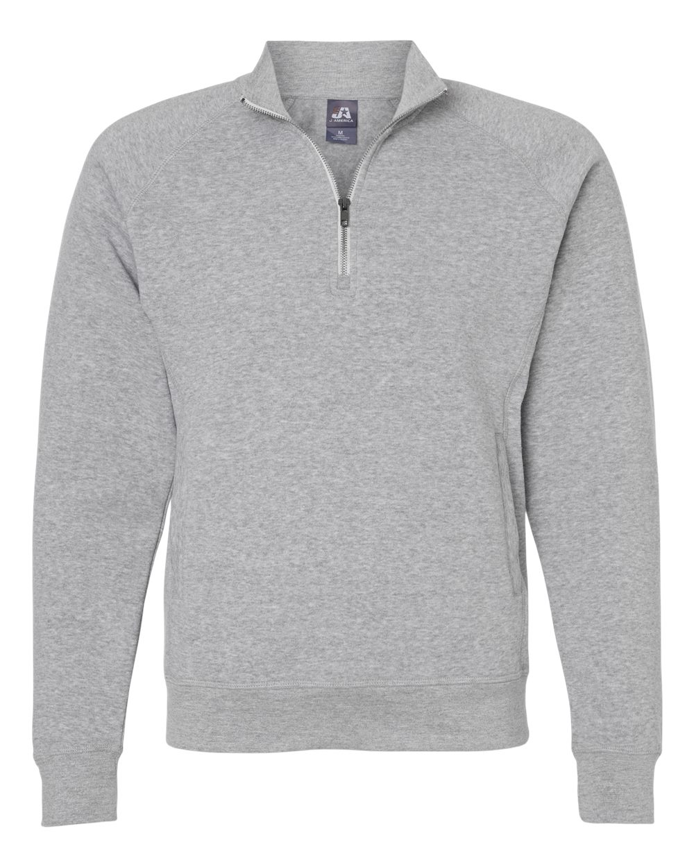 Men's Triblend Quarter-Zip Sweatshirt - Front - B33028358 - Grey Triblend