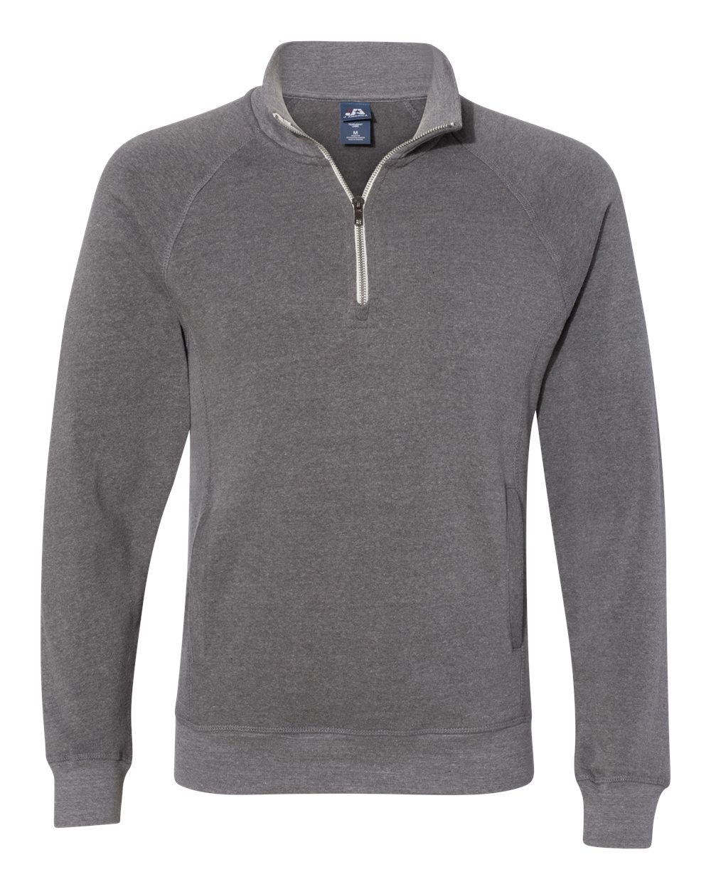 Men's Triblend Quarter-Zip Sweatshirt - Front - B33028518 - Smoke Triblend