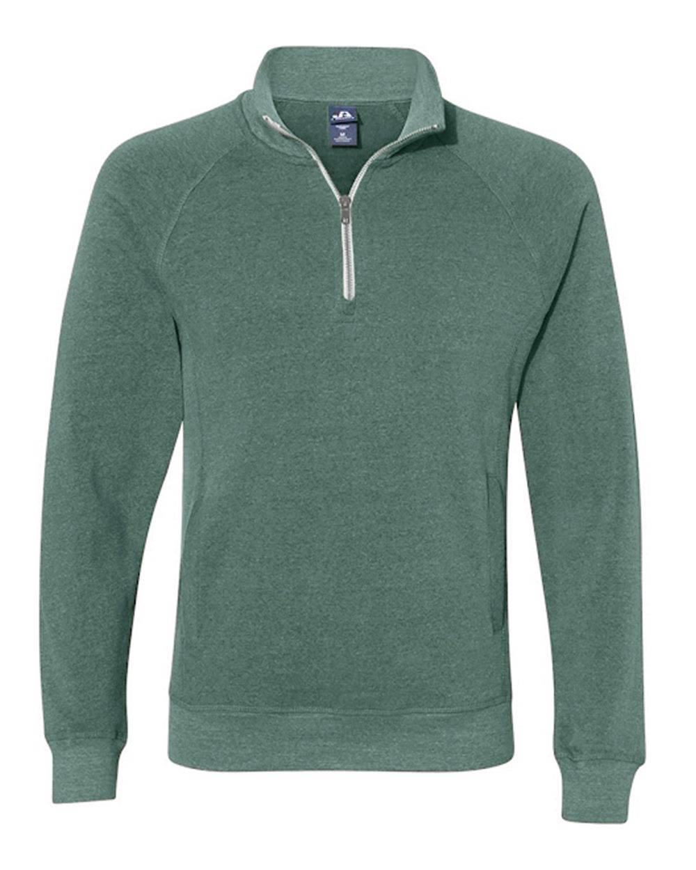 Men's Triblend Quarter-Zip Sweatshirt - Front - B33028548 - Balsam Triblend
