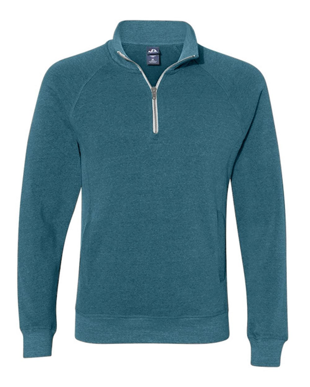 Men's Triblend Quarter-Zip Sweatshirt - Front - B33028598 - Storm Triblend