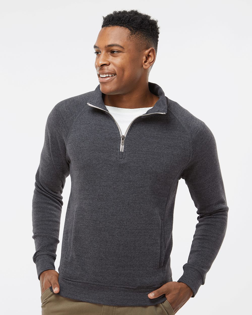 Men's Triblend Quarter-Zip Sweatshirt - styleImage