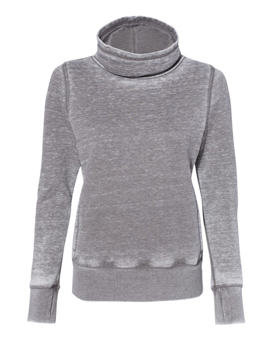Women’s Zen Fleece Cowl Neck Sweatshirt - Front - B33128093 - Cement