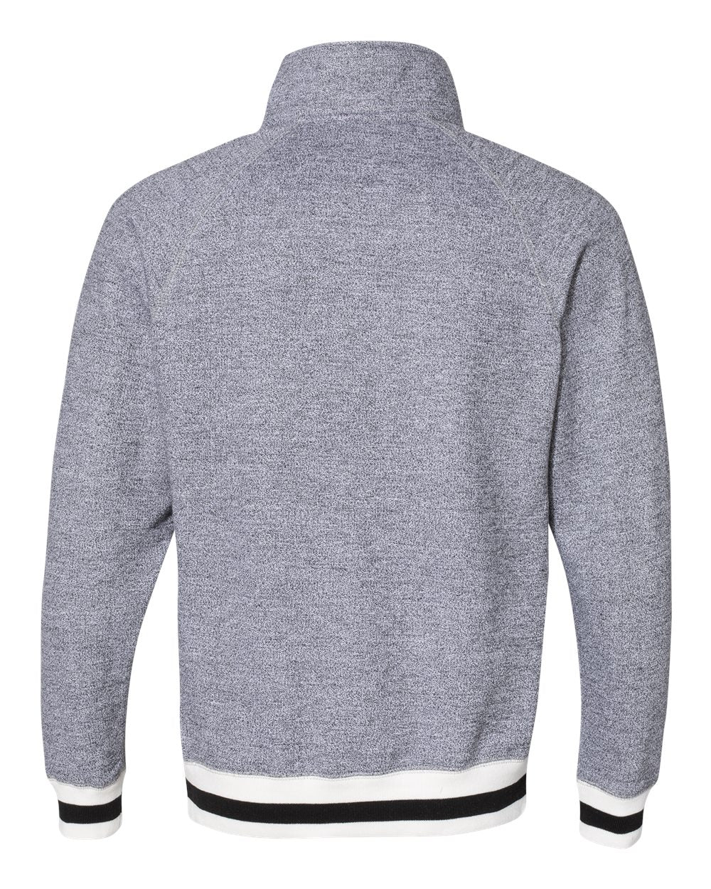 Men's Peppered Fleece Quarter-Zip Sweatshirt - Back - B33428093 - Pepper/ Black