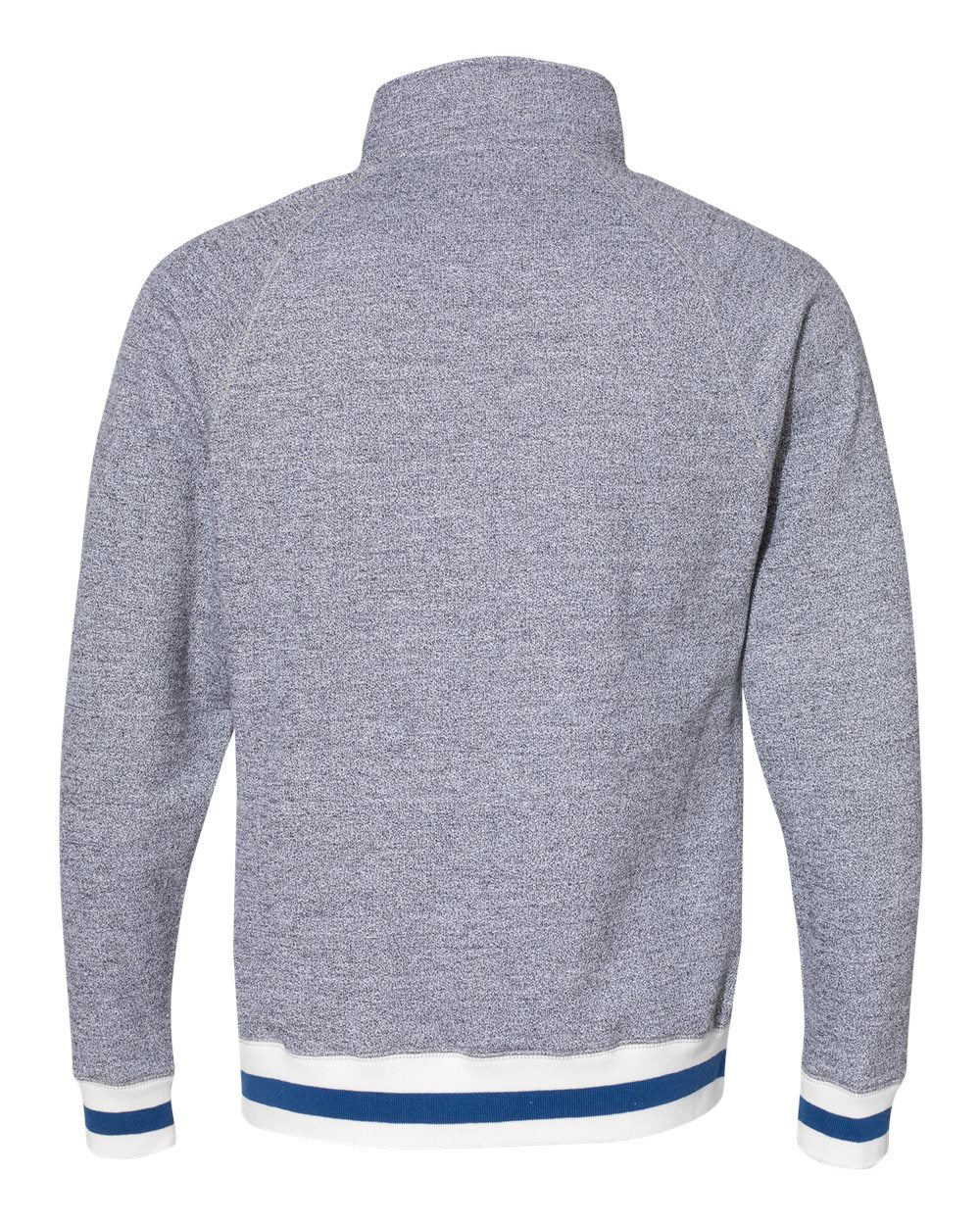 Men's Peppered Fleece Quarter-Zip Sweatshirt - Back - B33428123 - Pepper/ Royal