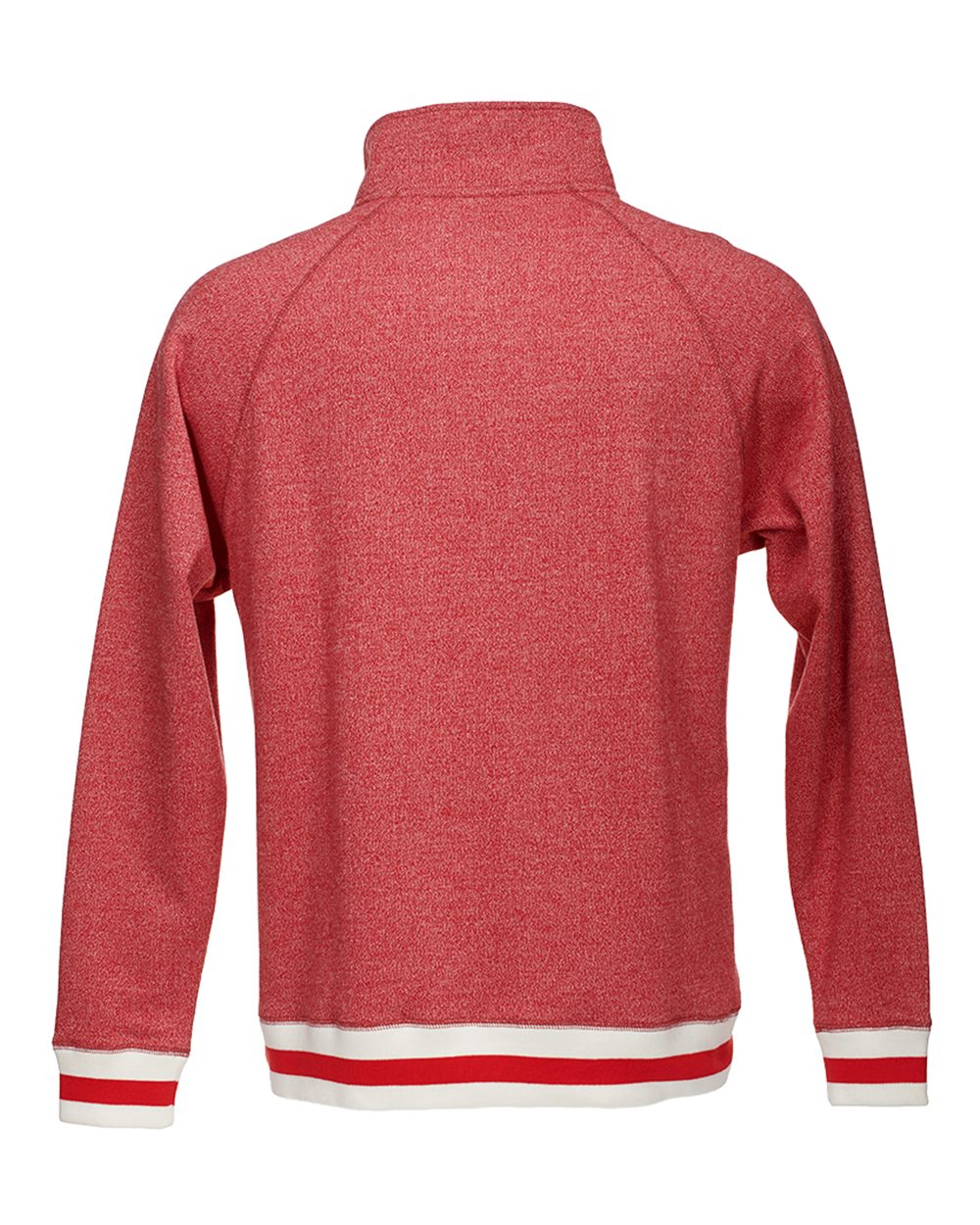 Men's Peppered Fleece Quarter-Zip Sweatshirt - Back - B33428717 - Red Pepper