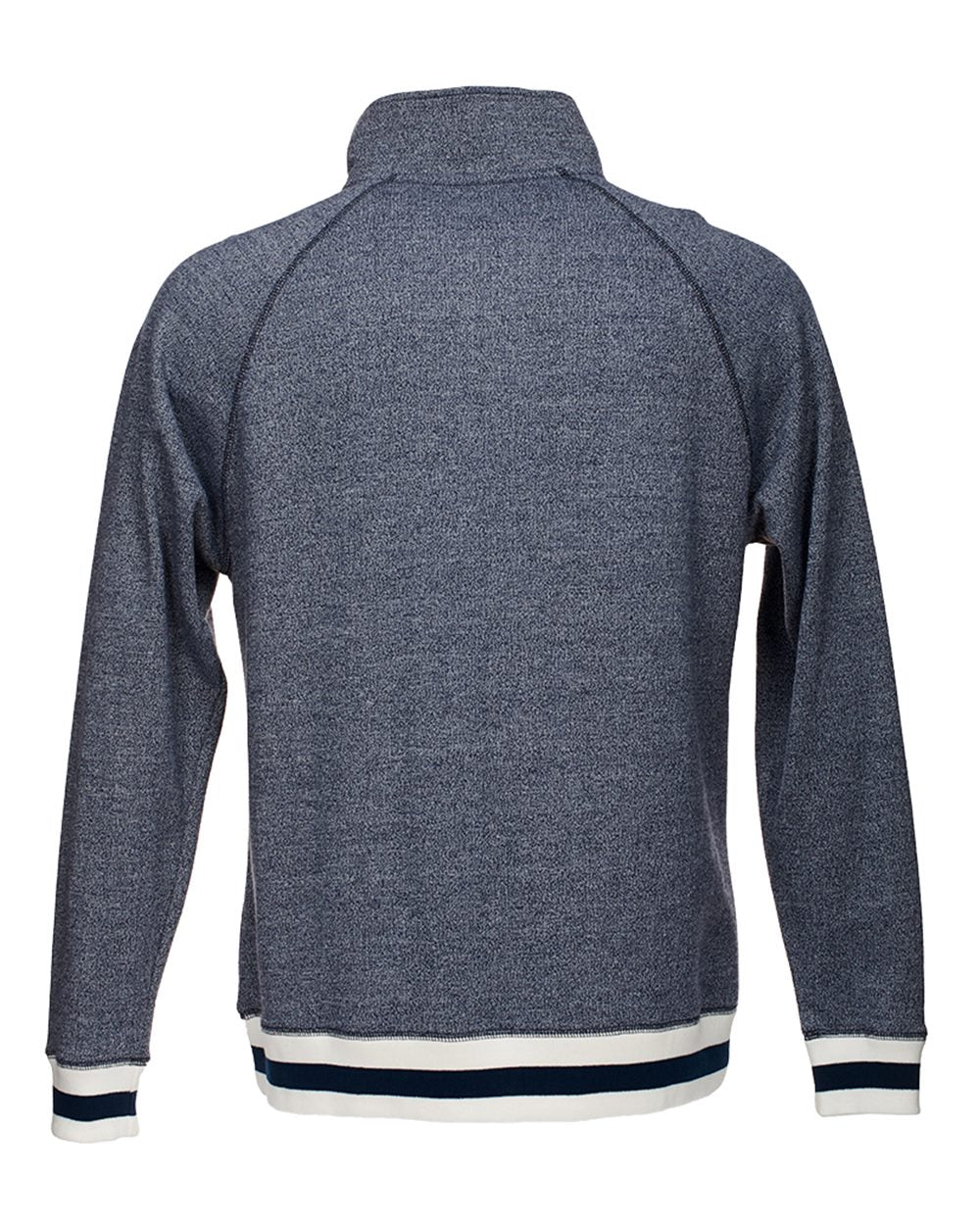 Men's Peppered Fleece Quarter-Zip Sweatshirt - Back - B33428764 - Navy Pepper