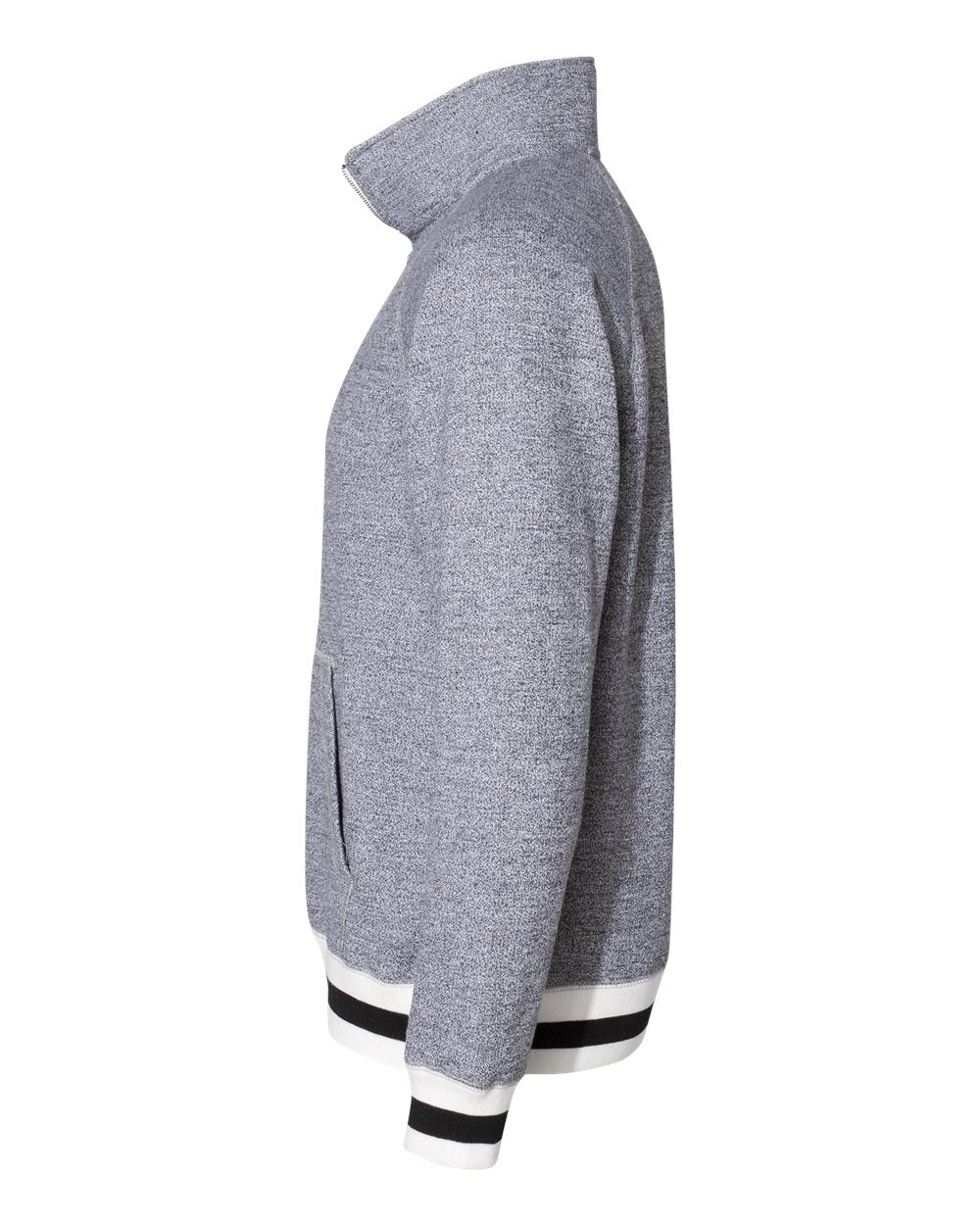 Men's Peppered Fleece Quarter-Zip Sweatshirt - DirectSide - B33428093 - Pepper/ Black
