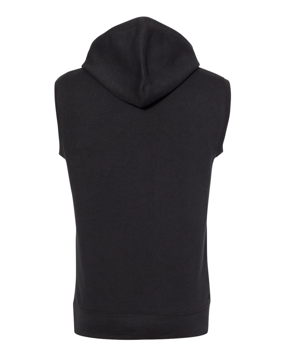Men's Triblend Sleeveless Hooded Sweatshirt - Back - B11628003 - Solid Black