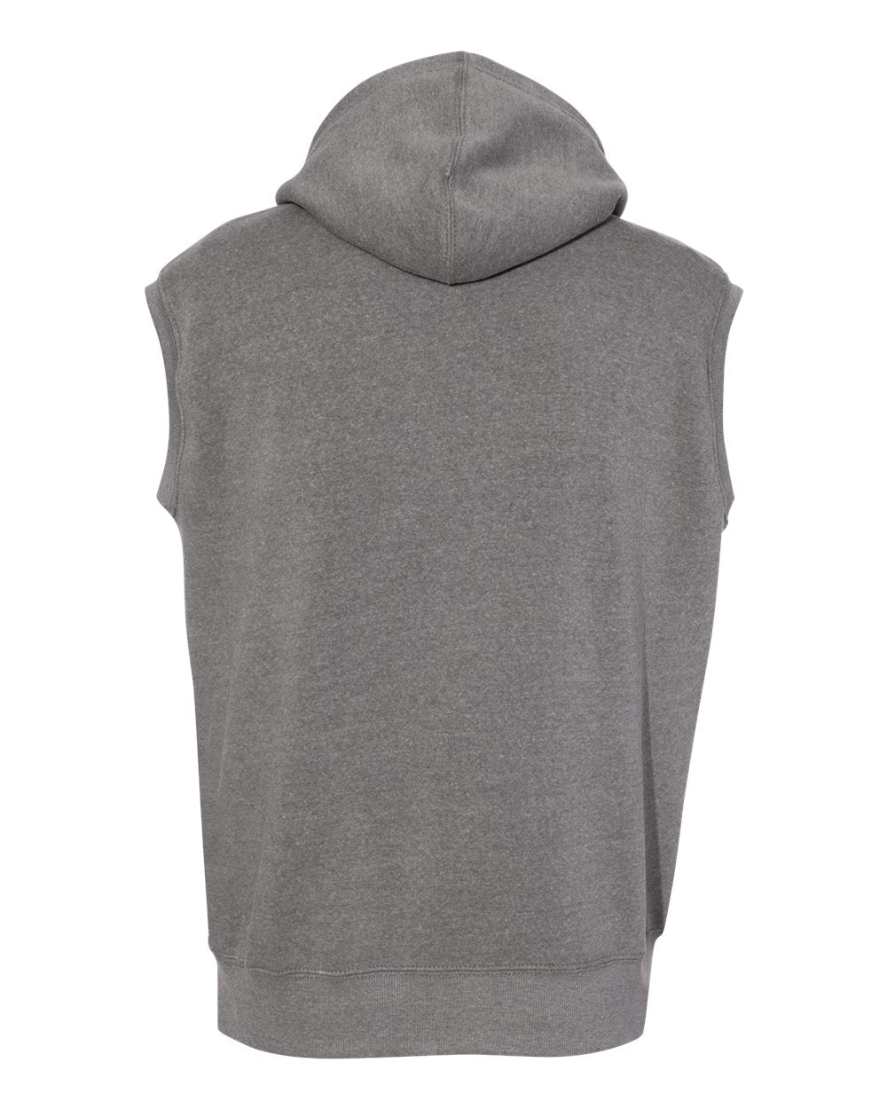 Men's Triblend Sleeveless Hooded Sweatshirt - Back - B11628093 - Smoke Triblend
