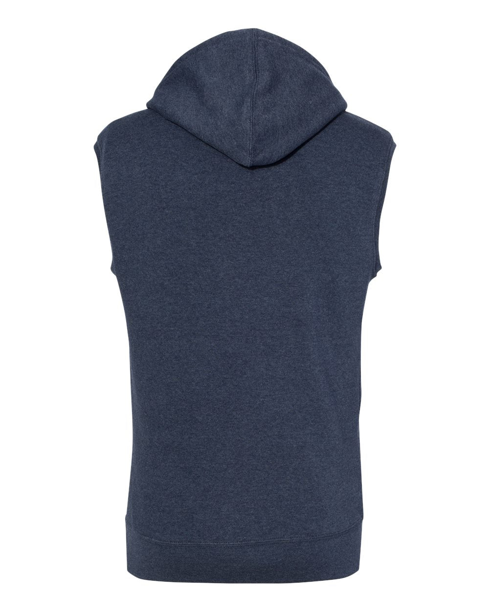 Men's Triblend Sleeveless Hooded Sweatshirt - Back - B11628653 - True Navy Triblend