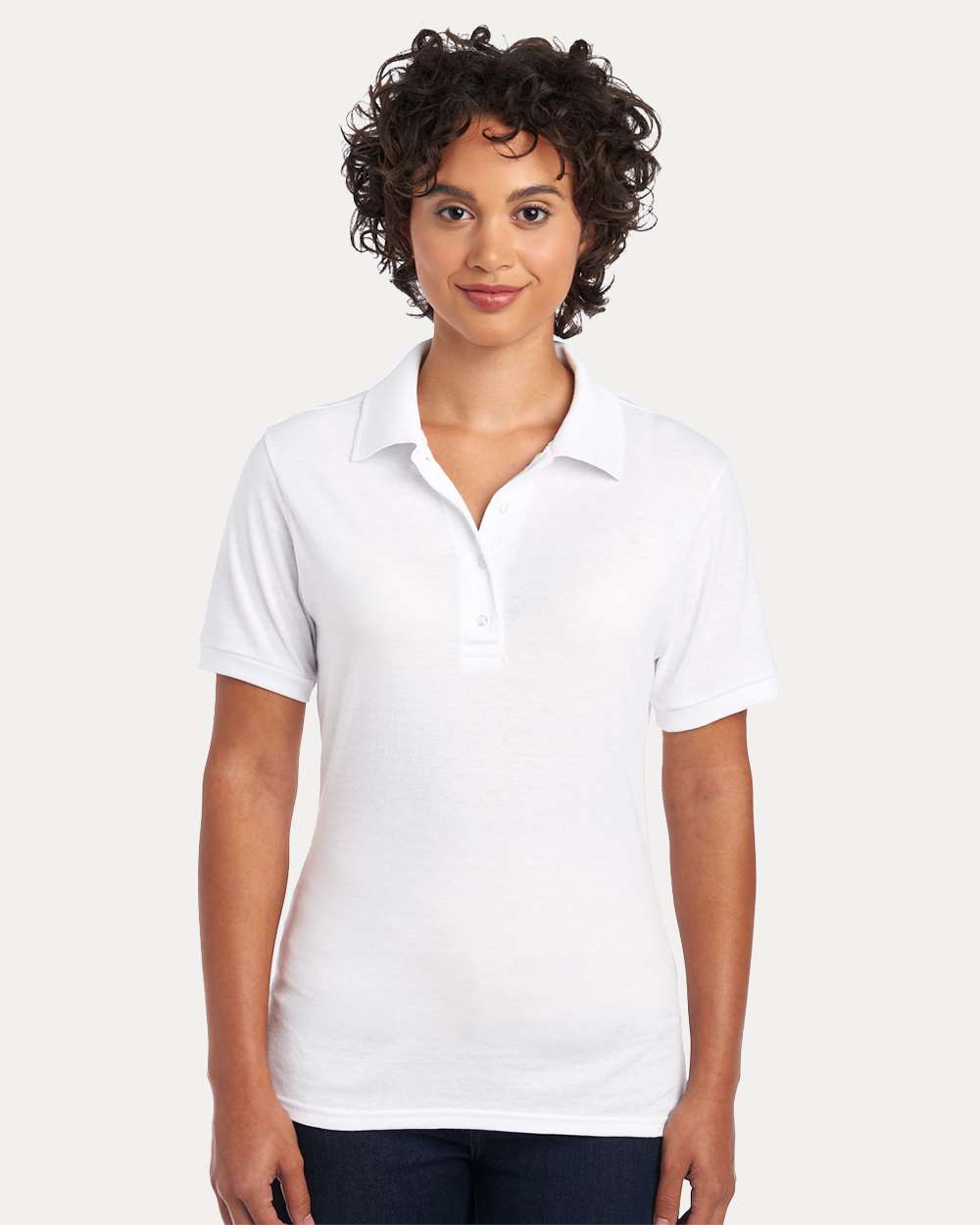 Women's Dri-Power® Polo - OnModelFront - B02435003 - White