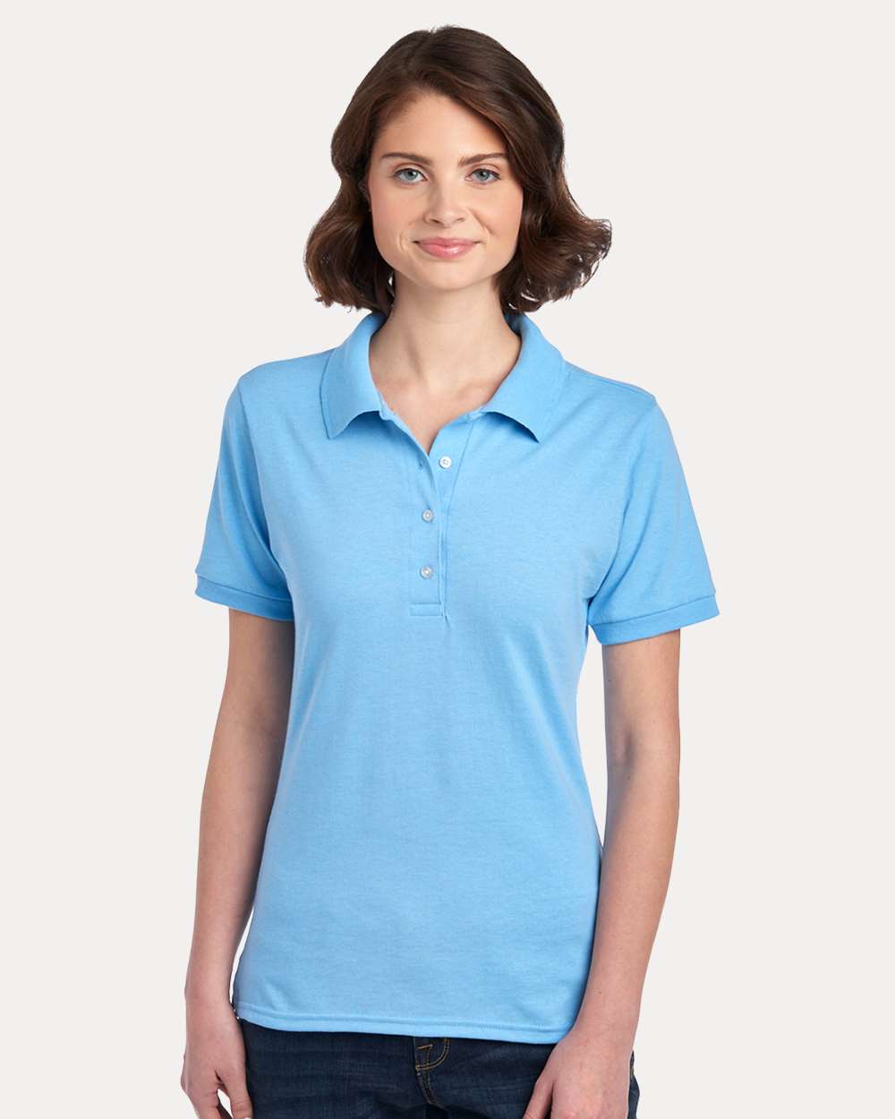 Women's Dri-Power® Polo - OnModelFront - B02435253 - Light Blue