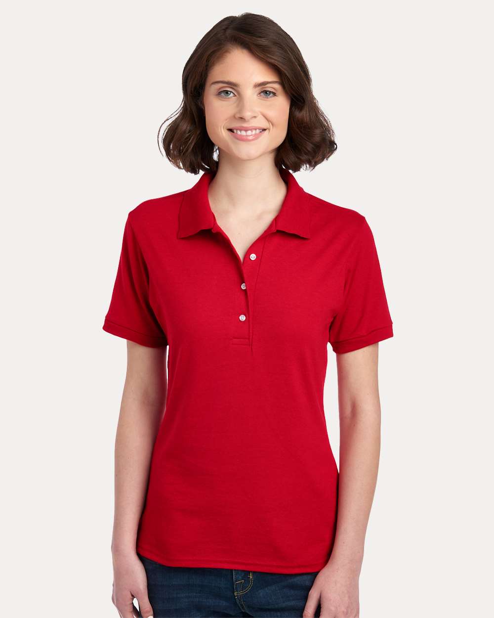 Women's Dri-Power® Polo - OnModelFront - B02435703 - True Red