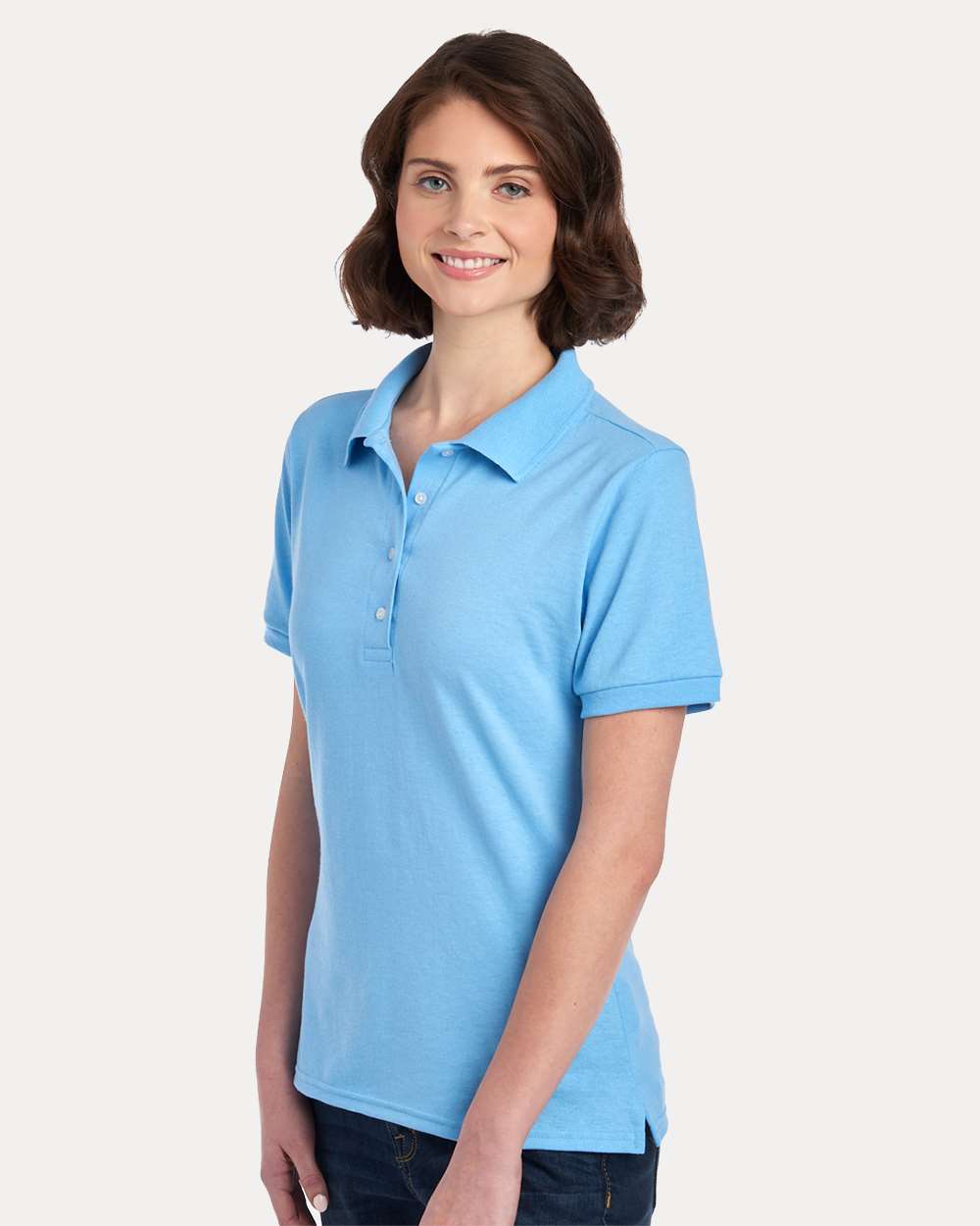 Women's Dri-Power® Polo - OnModelSide - B02435253 - Light Blue