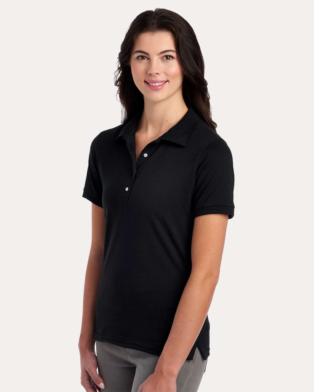 Women's Dri-Power® Polo - OnModelSide - B02435503 - Black