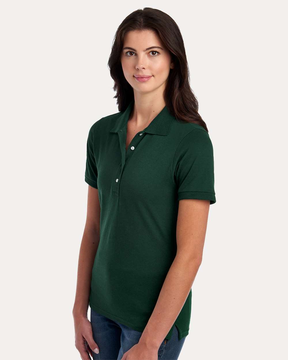 Women's Dri-Power® Polo - OnModelSide - B02435543 - Forest Green