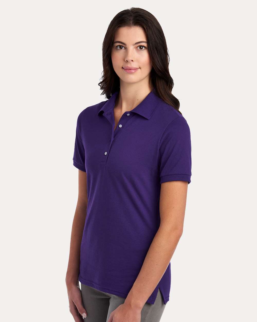 Women's Dri-Power® Polo - OnModelSide - B02435673 - Deep Purple