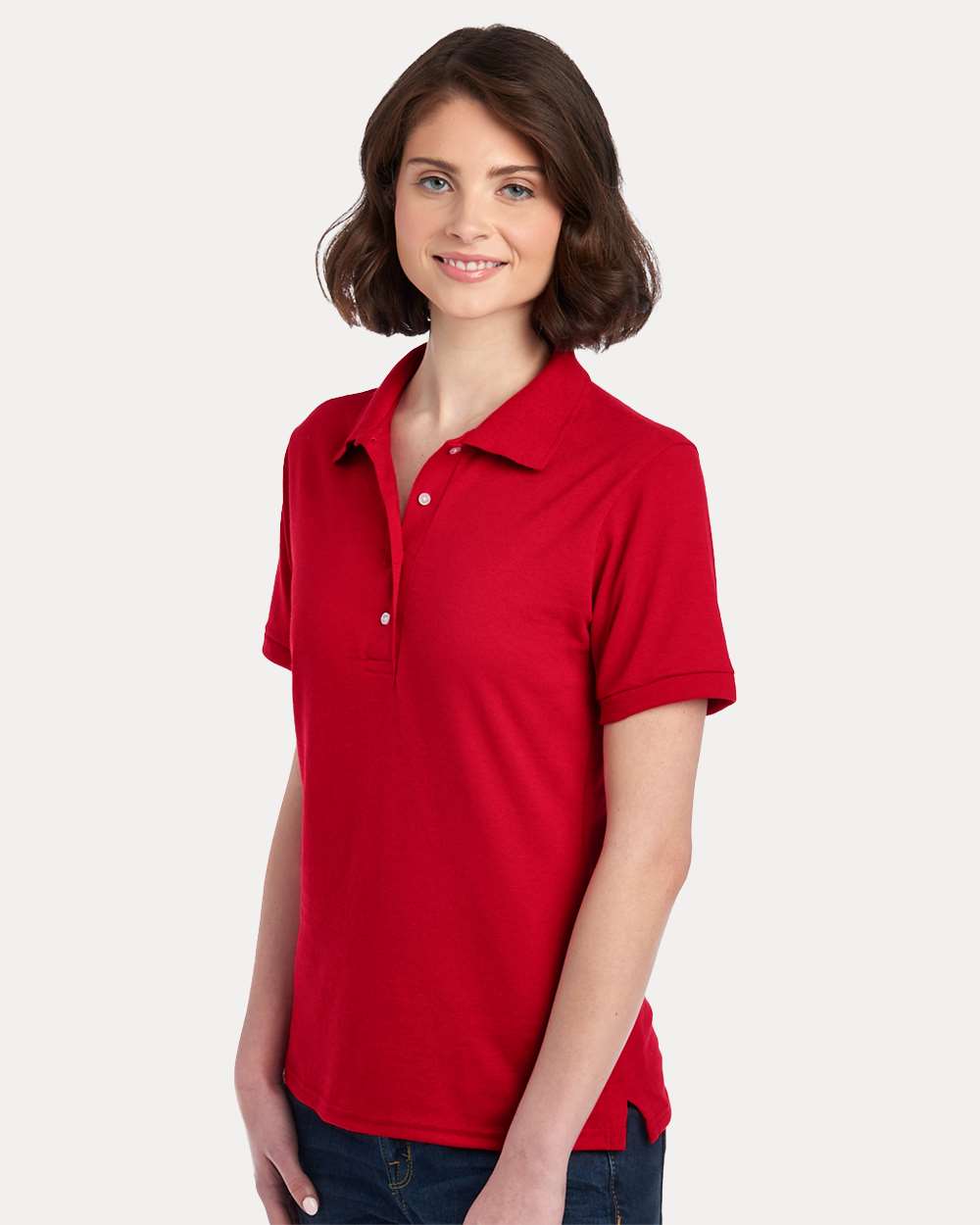 Women's Dri-Power® Polo - OnModelSide - B02435703 - True Red