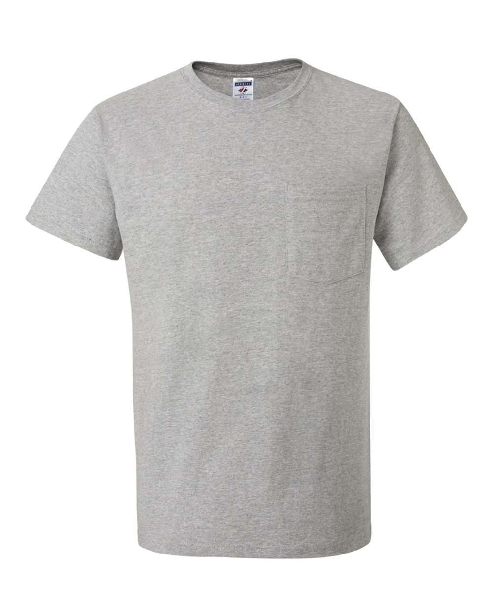Unisex Dri-Power® 50/50 Pocket T-Shirt - Front - B07235593 - Athletic Heather