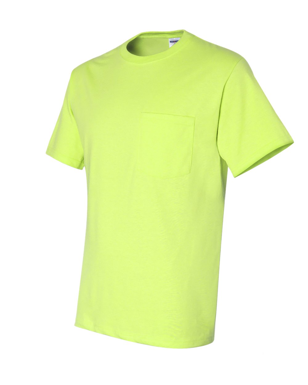 Unisex Dri-Power® 50/50 Pocket T-Shirt - Side - B07235163 - Safety Green