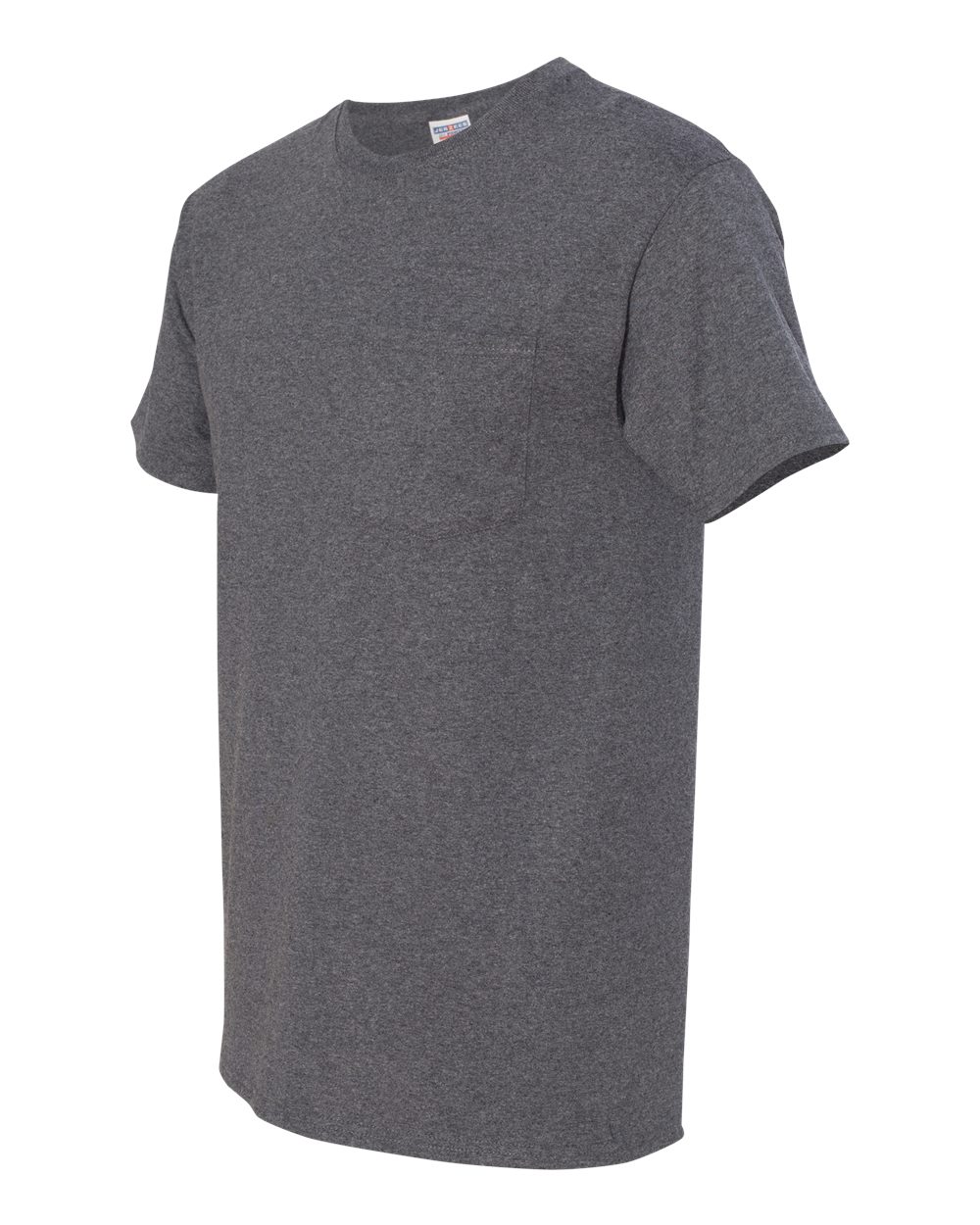 Unisex Dri-Power® 50/50 Pocket T-Shirt - Side - B07235513 - Black Heather