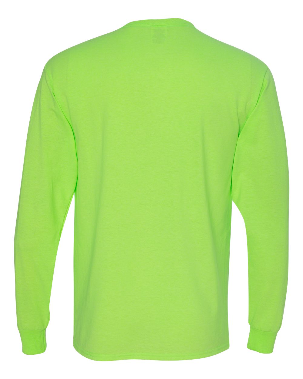 Men's Dri-Power® Long Sleeve 50/50 T-Shirt - Back - B07635073 - Neon Green