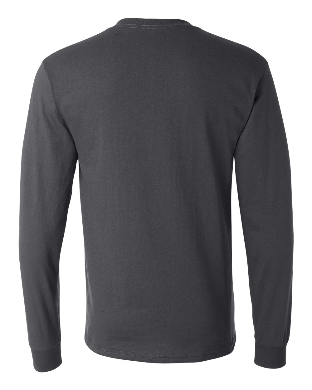 Men's Dri-Power® Long Sleeve 50/50 T-Shirt - Back - B07635093 - Charcoal Grey