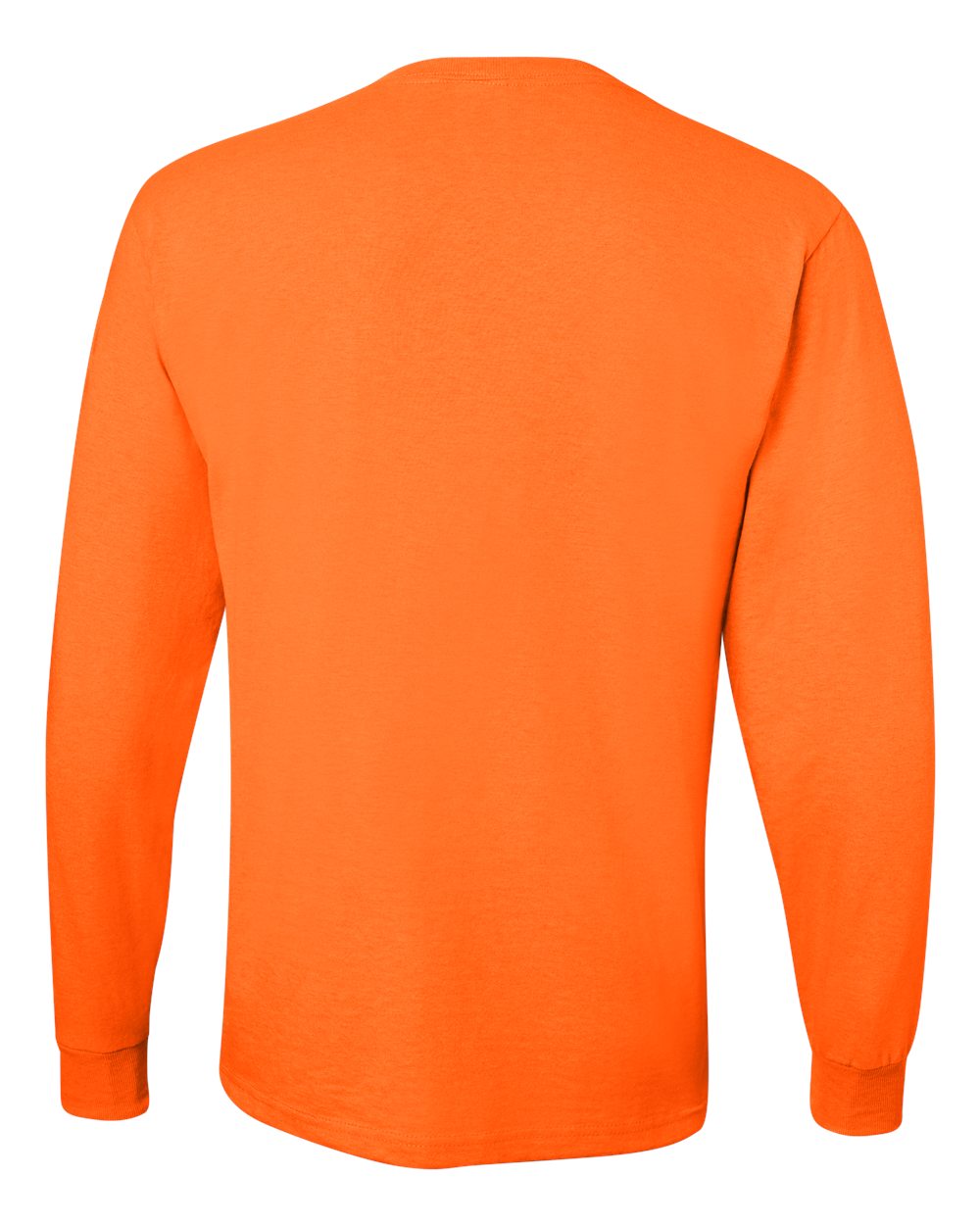 Men's Dri-Power® Long Sleeve 50/50 T-Shirt - Back - B07635153 - Safety Orange