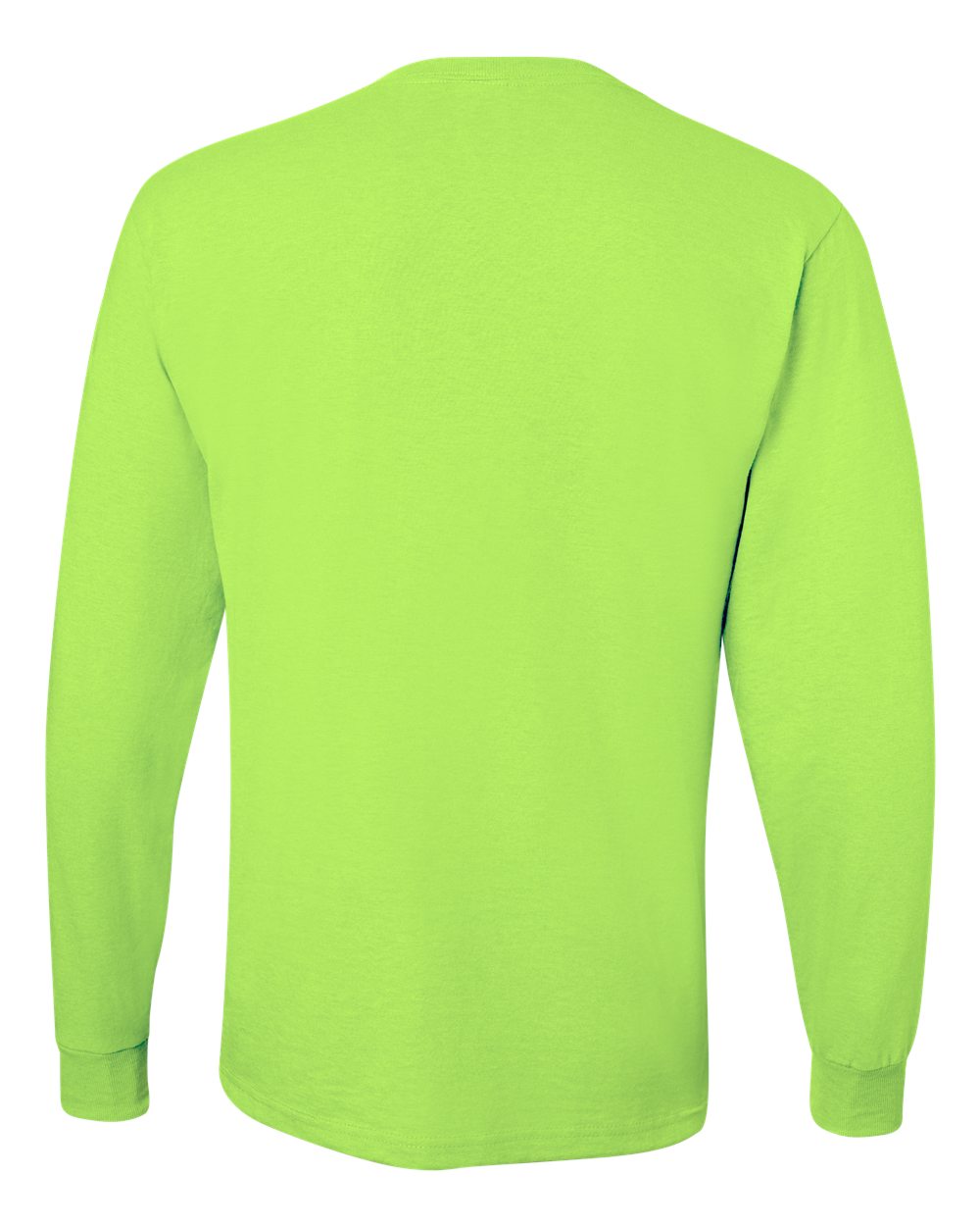 Men's Dri-Power® Long Sleeve 50/50 T-Shirt - Back - B07635163 - Safety Green