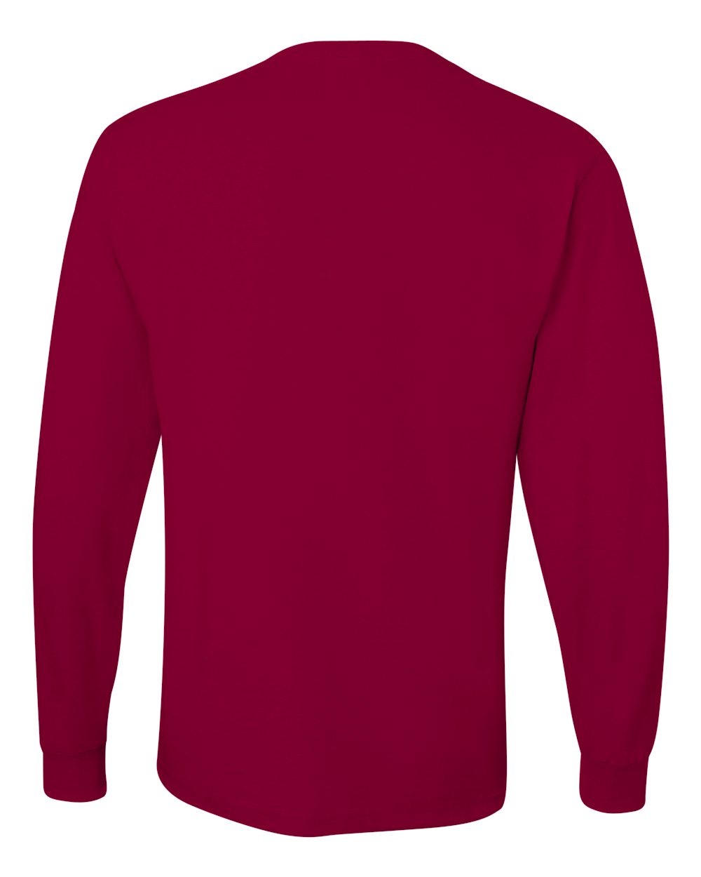 Men's Dri-Power® Long Sleeve 50/50 T-Shirt - Back - B07635523 - Cardinal