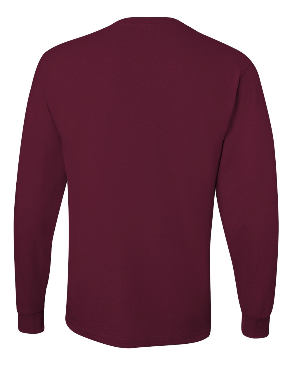 Men's Dri-Power® Long Sleeve 50/50 T-Shirt - Back - B07635533 - Maroon
