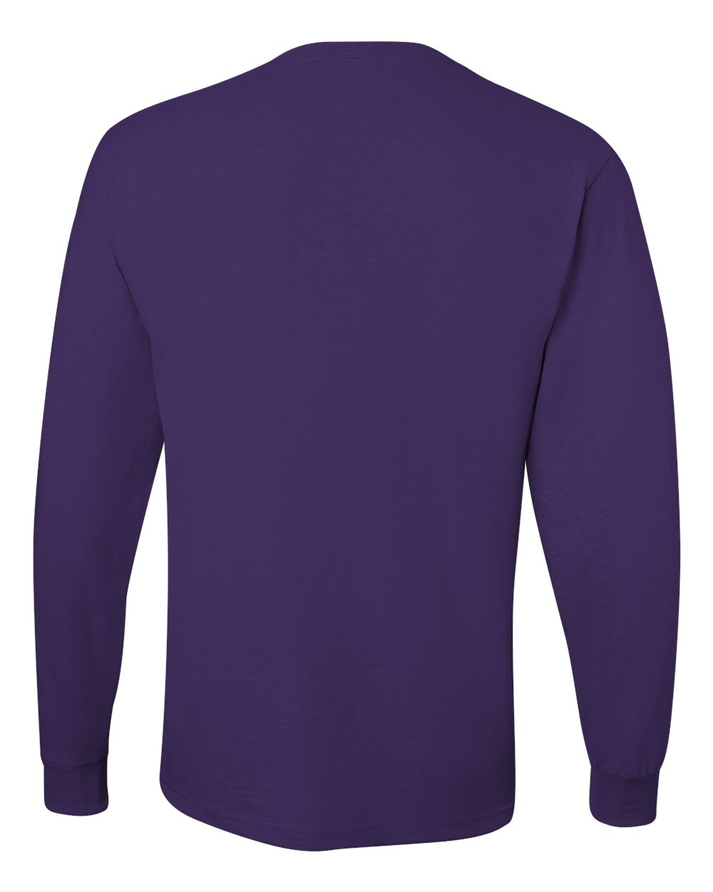 Men's Dri-Power® Long Sleeve 50/50 T-Shirt - Back - B07635673 - Deep Purple