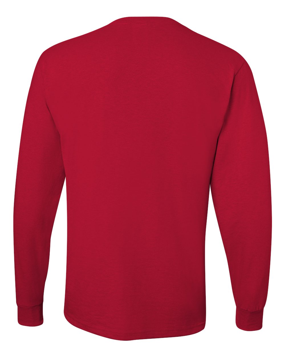 Men's Dri-Power® Long Sleeve 50/50 T-Shirt - Back - B07635703 - True Red
