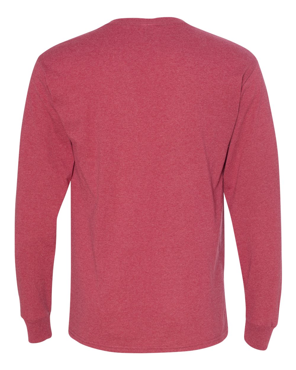 Men's Dri-Power® Long Sleeve 50/50 T-Shirt - Back - B07635713 - Vintage Heather Red