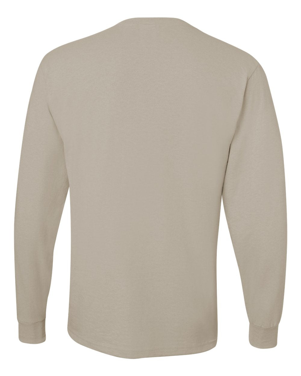 Men's Dri-Power® Long Sleeve 50/50 T-Shirt - Back - B07635733 - Sandstone