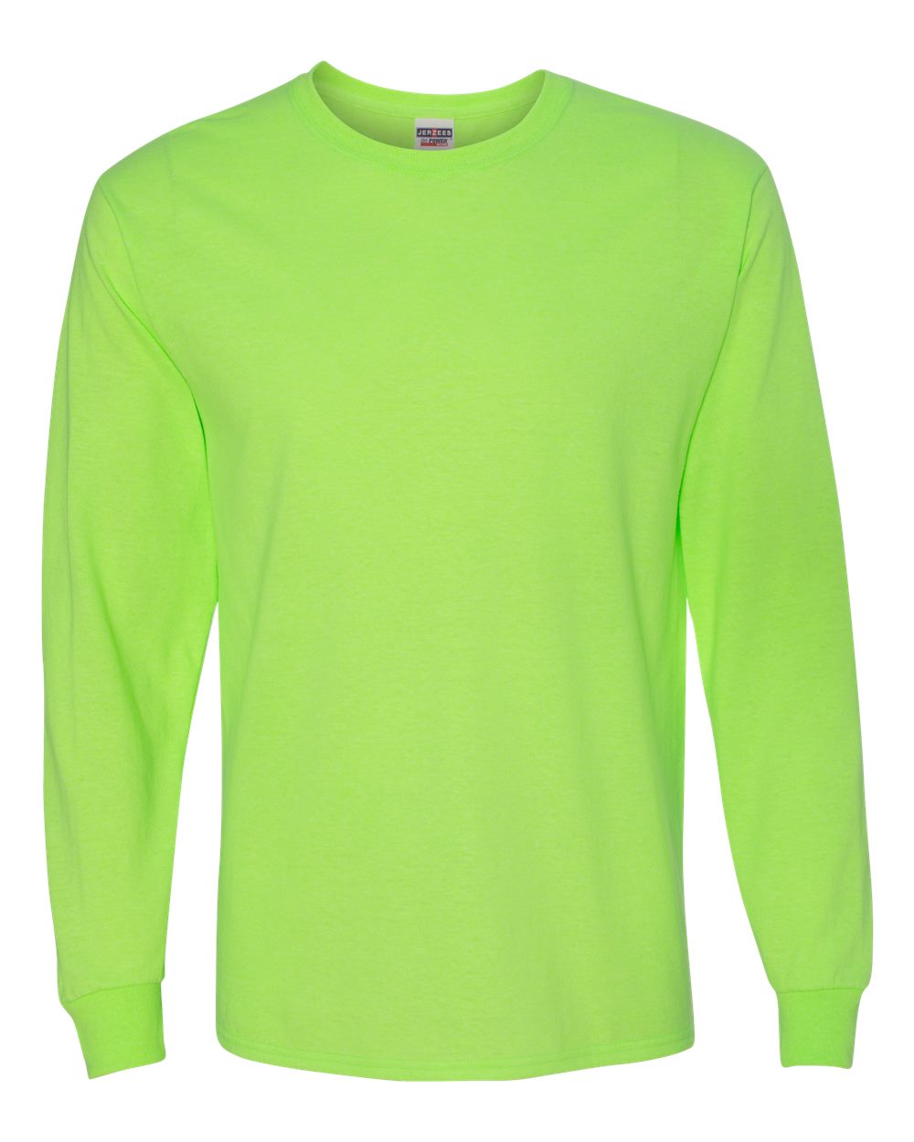 Men's Dri-Power® Long Sleeve 50/50 T-Shirt - Front - B07635073 - Neon Green