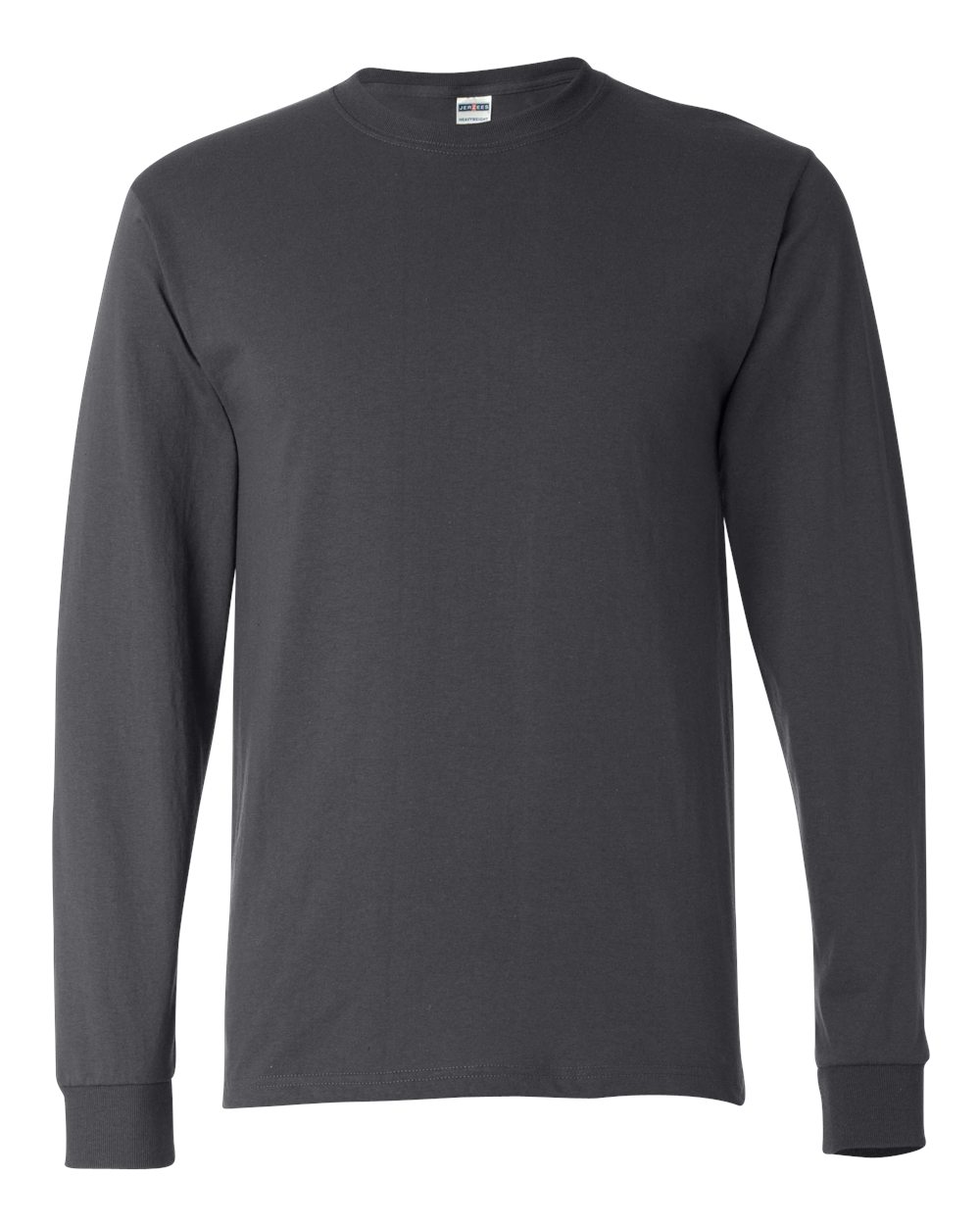 Men's Dri-Power® Long Sleeve 50/50 T-Shirt - Front - B07635093 - Charcoal Grey