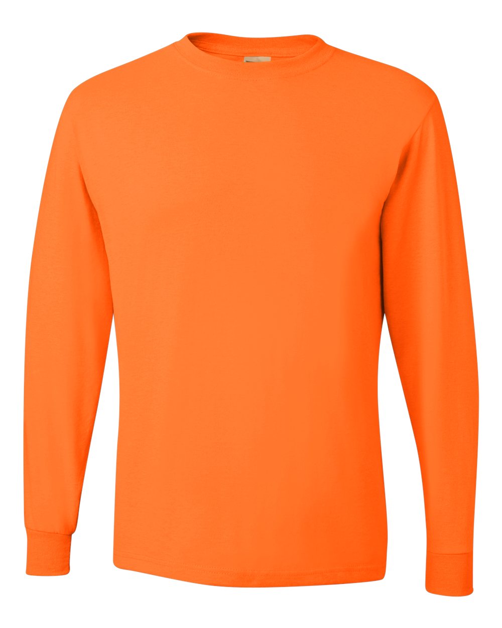 Men's Dri-Power® Long Sleeve 50/50 T-Shirt - Front - B07635153 - Safety Orange