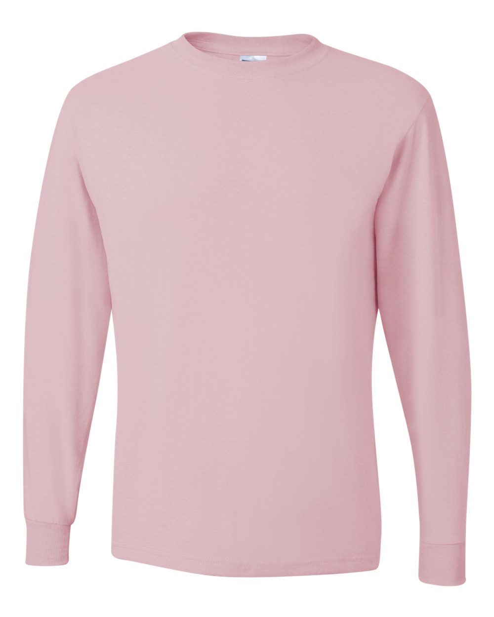 Men's Dri-Power® Long Sleeve 50/50 T-Shirt - Front - B07635303 - Classic Pink
