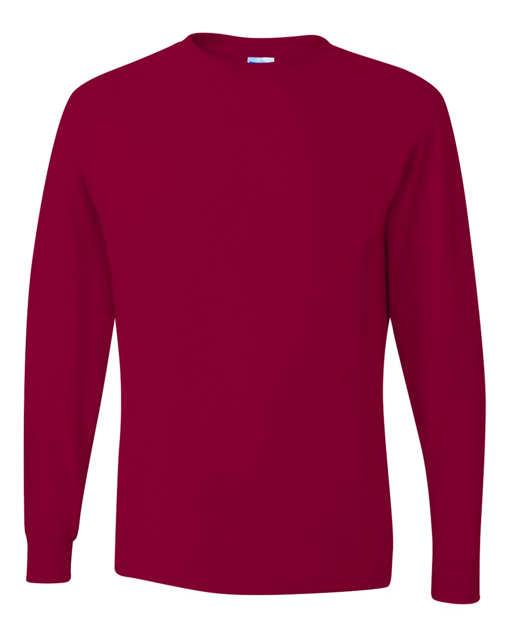 Men's Dri-Power® Long Sleeve 50/50 T-Shirt - Front - B07635523 - Cardinal