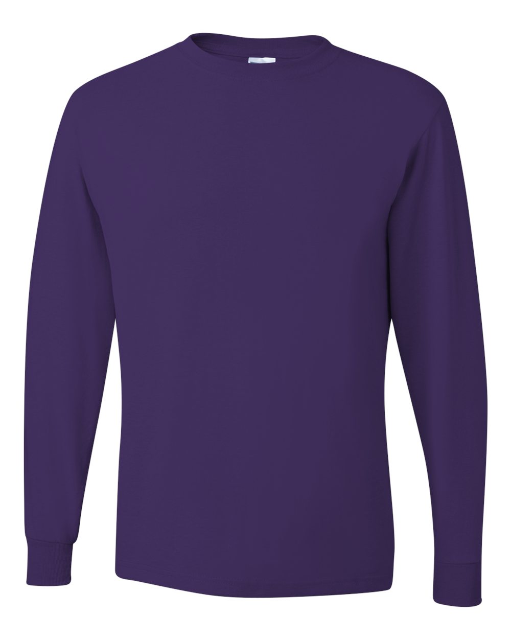 Men's Dri-Power® Long Sleeve 50/50 T-Shirt - Front - B07635673 - Deep Purple