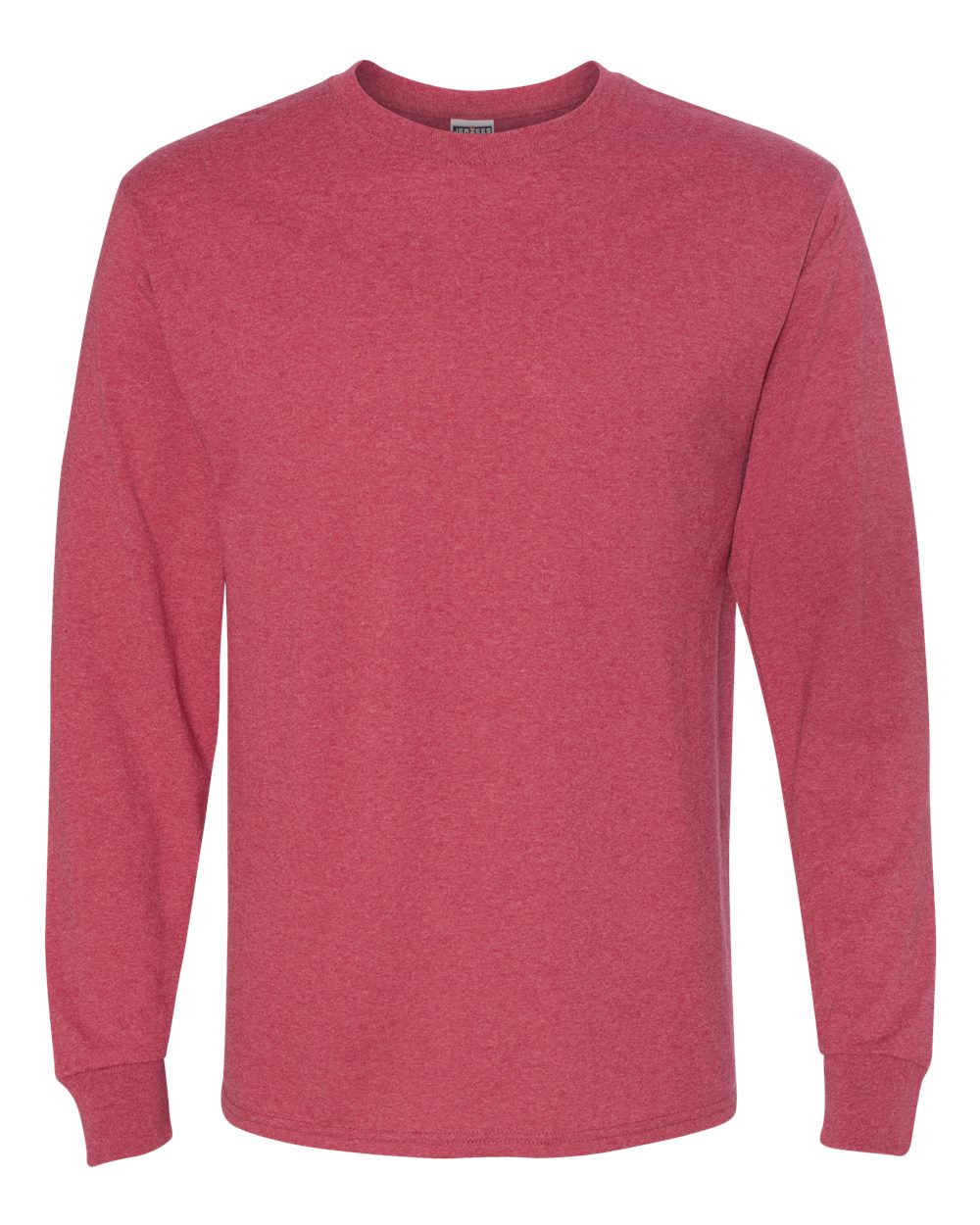 Men's Dri-Power® Long Sleeve 50/50 T-Shirt - Front - B07635713 - Vintage Heather Red