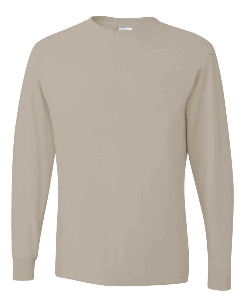 Men's Dri-Power® Long Sleeve 50/50 T-Shirt - Front - B07635733 - Sandstone