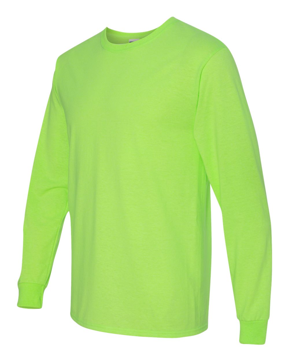 Men's Dri-Power® Long Sleeve 50/50 T-Shirt - Side - B07635073 - Neon Green