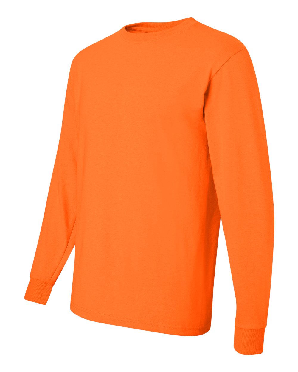 Men's Dri-Power® Long Sleeve 50/50 T-Shirt - Side - B07635153 - Safety Orange