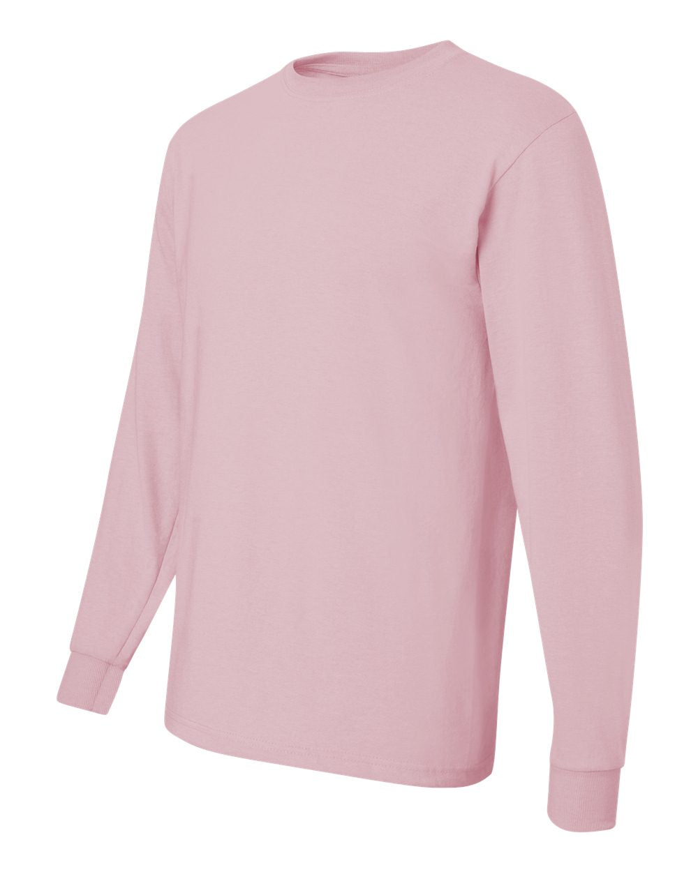 Men's Dri-Power® Long Sleeve 50/50 T-Shirt - Side - B07635303 - Classic Pink